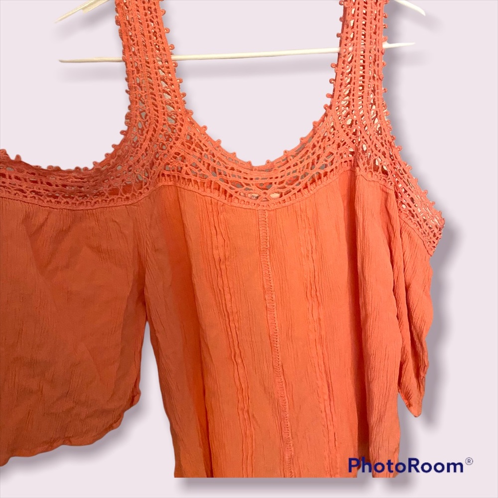 Women’s Maurices pink lace cold shoulder summer blouse